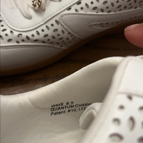 Dolce Vita White Perforated Sneakers with Gold Accents, size 8.5 - Picture 13 of 15